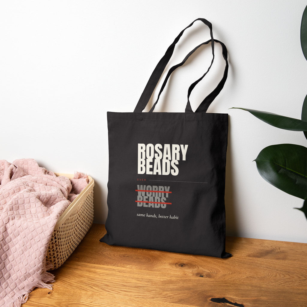 ROSARY BEADS Over Worry Beads Canvas Tote